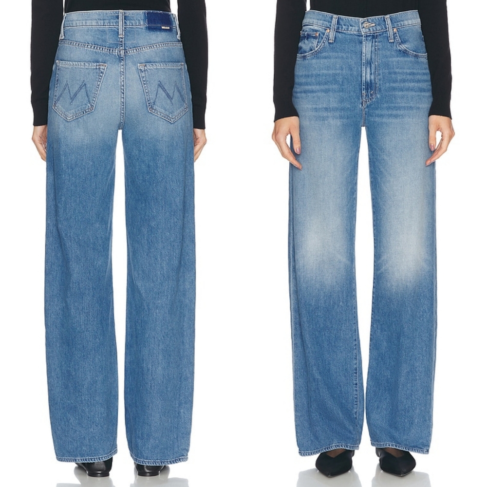 NWT Mother Denim The Dodger Sneak Wide Leg Blue Jeans 27 Tomorrow Never Knows - Picture 8 of 16